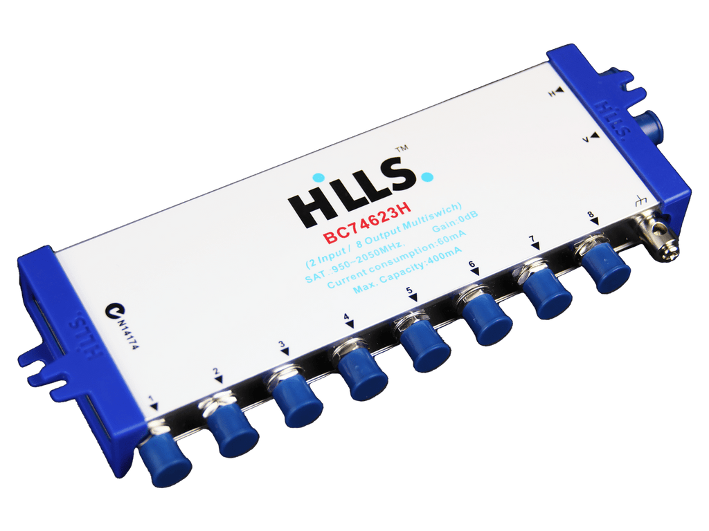 Hills 2 in 8 out Amplified Multiswitch - Suits Foxtel or VAST